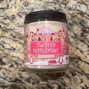 Brand new bath and body 7 oz twisted peppermint candle